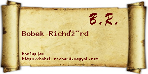 Bobek Richárd névjegykártya